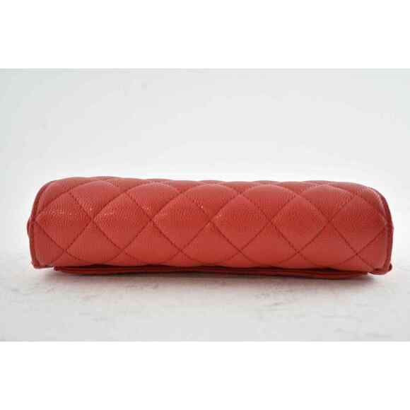 Chanel 22C Red Caviar Classic Glasses Case On Chain Clutch CC Shoulder Crossbody - Picture 8 of 12